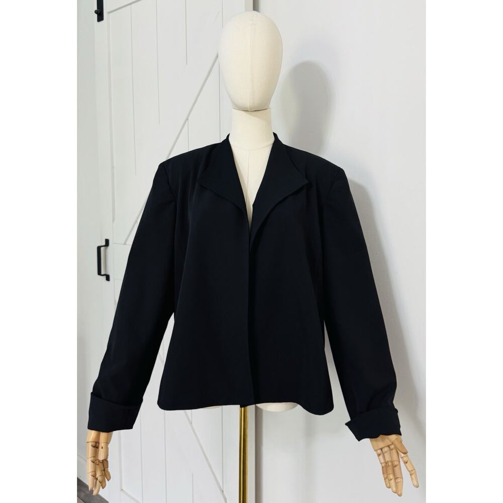 Caroline Rose Women’s Size 14 Black Open Front Jacket Lined